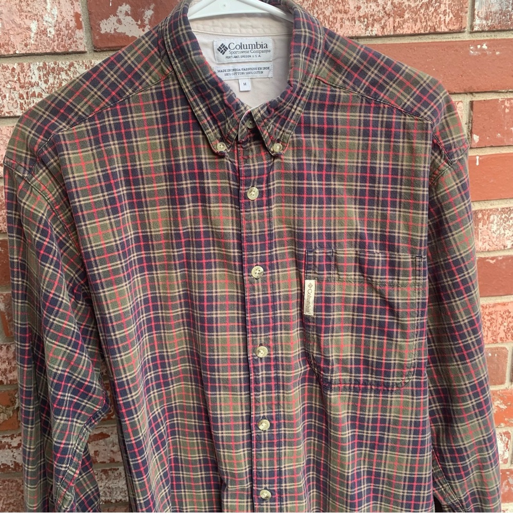Columbia Mens Cotton Button Up Med